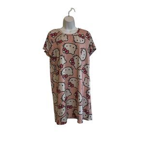 Sanrio Medium Hello Kitty Nightgown Pajama Dress Lounge Wear Pink